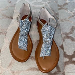 Jessica Simpson Big Bow Glitter Sandles 8.5
